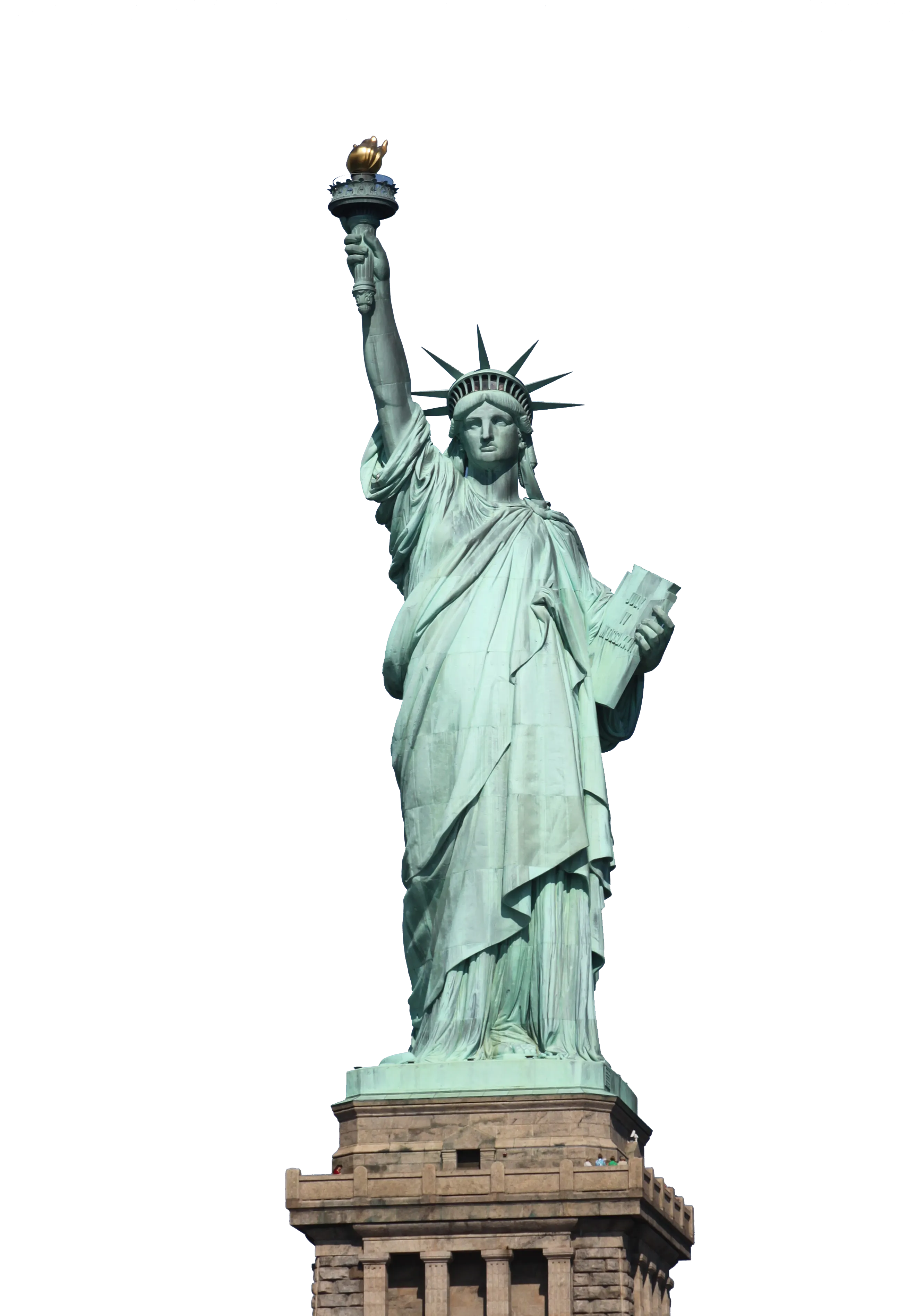 Statue of Liberty holding banner, customizable text, free png